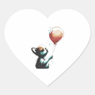 Chihuahua Balloon Niedlich Dog Chiwawa Funny Herz-Aufkleber
