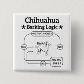 Chihuahua Barking Logic Funny Doppy Sarcastic Button (Vorderseite)