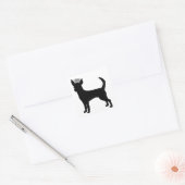 Chihuahua Basic Black Crown Silhouette Quadratischer Aufkleber (Umschlag)