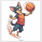 Chihuahua Basketball Player Sport Dunk Aufkleber (Blatt)