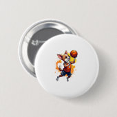 Chihuahua Basketball Player Sport Dunk Copy Button (Vorne & Hinten)
