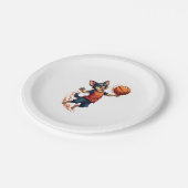 Chihuahua Basketball Player Sport Dunk Pappteller (Schrägansicht)