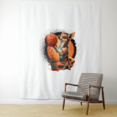 Chihuahua Basketball Player Sport Dunk Wandteppich (Beispiel)