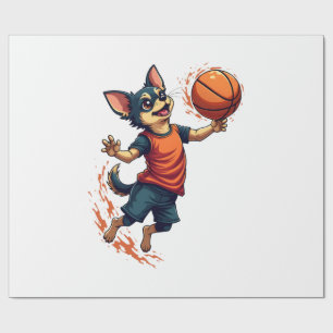 Chihuahua Basketballspieler Sport Dunk Geschenkpapier