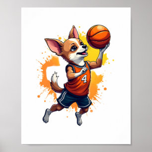 Chihuahua  Basketballspieler  Sport  Dunk  Kopie Poster