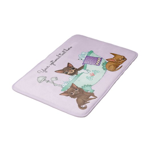 Chihuahua Bath Mat Badematte (Schrägansicht)