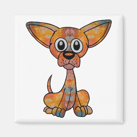 Chihuahua Batik Magnet (Vorne)