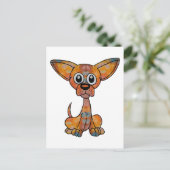 Chihuahua Batik Postkarte (Stehend Vorderseite)