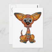 Chihuahua Batik Postkarte (Vorne/Hinten)