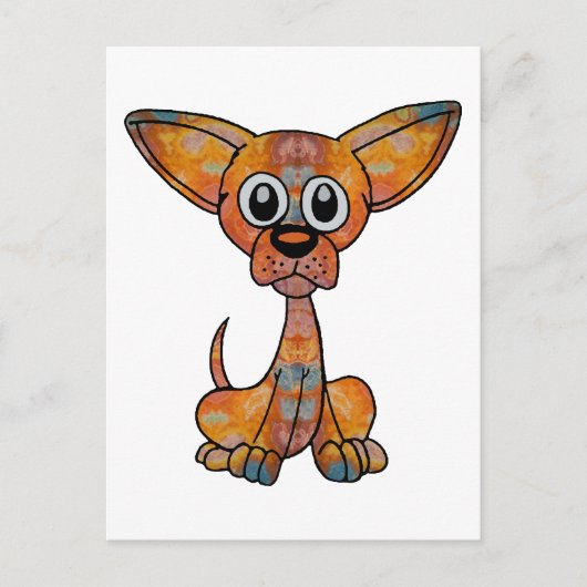 Chihuahua Batik Postkarte (Vorderseite)