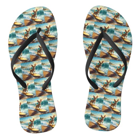 Chihuahua Beach Surfmalerei Badesandalen (Fußbett)