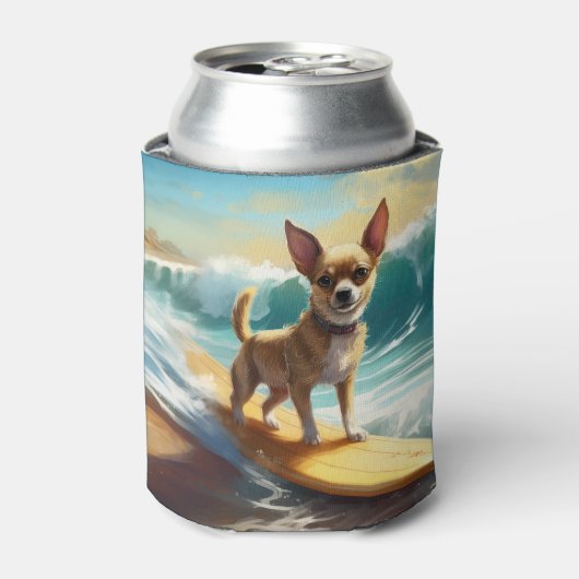 Chihuahua Beach Surfmalerei Dosenkühler (Kanne Vorderseite)