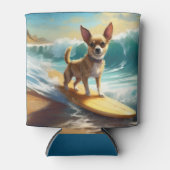 Chihuahua Beach Surfmalerei Dosenkühler (Vorderseite)