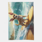 Chihuahua Beach Surfmalerei Geschirrtuch (Vertikal)