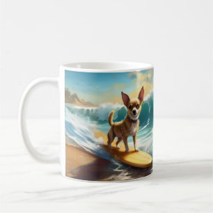 Chihuahua Beach Surfmalerei Kaffeetasse