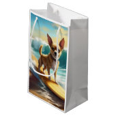 Chihuahua Beach Surfmalerei Kleine Geschenktüte (Rückseite Schrägansicht)