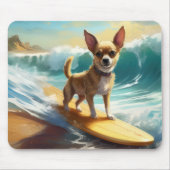 Chihuahua Beach Surfmalerei Mousepad (Vorne)