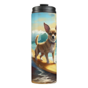 Chihuahua Beach Surfmalerei Thermosbecher