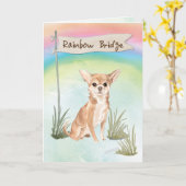 Chihuahua Beileid über Rainbow Bridge Karte (Gelbe Blume)