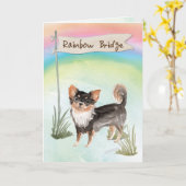 Chihuahua-Beileid über Regenbogen Karte (Gelbe Blume)