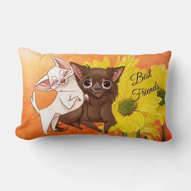 Chihuahua Best Friend Pillow Lendenkissen (Vorderseite)