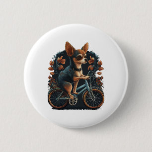 Chihuahua Bike Bicycle Dog Cycling Button