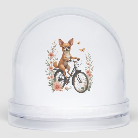 Chihuahua  Bike  Bicycle  Dog  Cycling  Schneekugeln (Vorderseite)