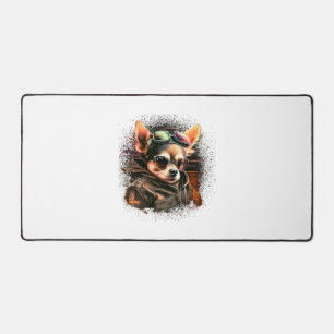 Chihuahua Biker Motorcyer Riding Dog Vater Schreibtischunterlage