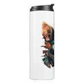 Chihuahua Biker Motorcyer Riding Dog Vater Thermosbecher (Nach links gedreht)