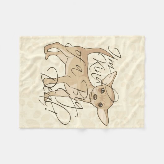 Chihuahua bin ich ein bisschen eine große Sache Fleecedecke (Vorderseite (Horizontal))