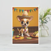 Chihuahua Birthday Card Einladung (Stehend Vorderseite)