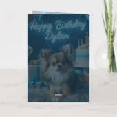 Chihuahua Birthday Card Happy Birthday Dylan Karte (Rückseite)