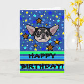 Chihuahua Birthday Card Personalisiert Karte (Gelbe Blume)