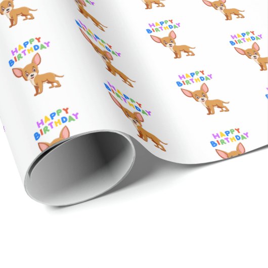 Chihuahua Birthday Geschenkpapier (Rolleneckpunkt)