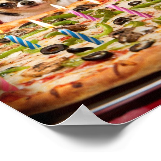 Chihuahua Birthday Pizza Pie Poster (Ecke)