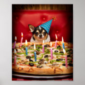 Chihuahua Birthday Pizza Pie Poster (Vorne)