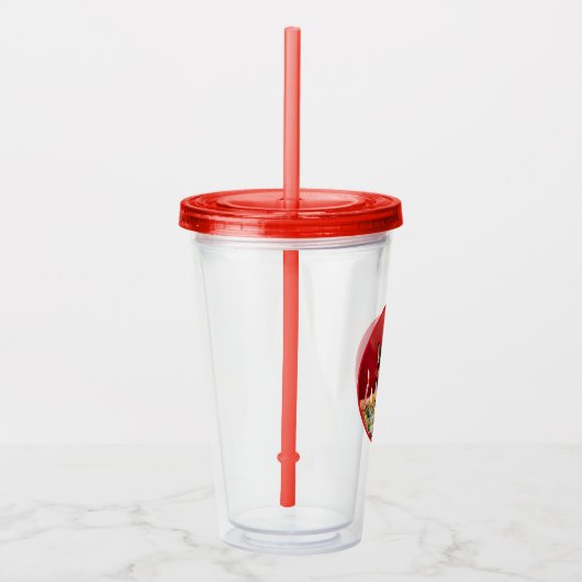 Chihuahua Birthday Pizza Pizza Acryltrinkbecher (Rechts)