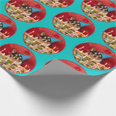 Chihuahua Birthday Pizza Pizza Geschenkpapier (Ecke)