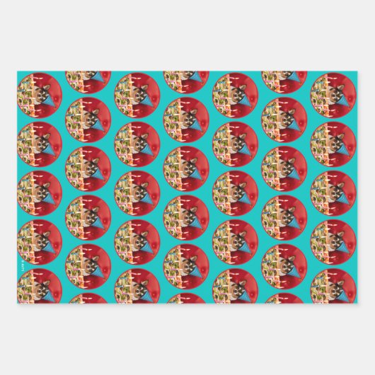 Chihuahua Birthday Pizza Pizza Geschenkpapier Set (Vorderseite 2)