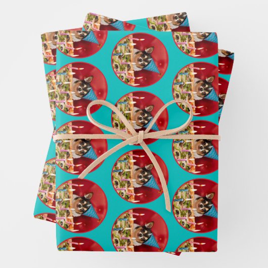 Chihuahua Birthday Pizza Pizza Geschenkpapier Set (Beispiel)