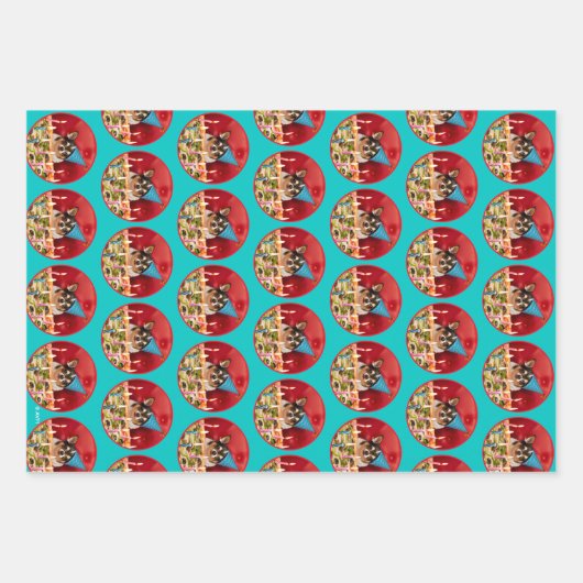 Chihuahua Birthday Pizza Pizza Geschenkpapier Set (Vorderseite)