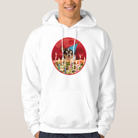 Chihuahua Birthday Pizza Pizza Hoodie (Vorderseite)