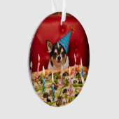 Chihuahua Birthday Pizza Pizza Ornament (Vorderseite)