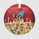Chihuahua Birthday Pizza Pizza Ornament (Rückseite)