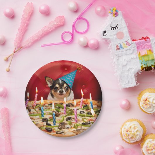 Chihuahua Birthday Pizza Pizza Pappteller (Party)