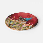 Chihuahua Birthday Pizza Pizza Pappteller (Schrägansicht)