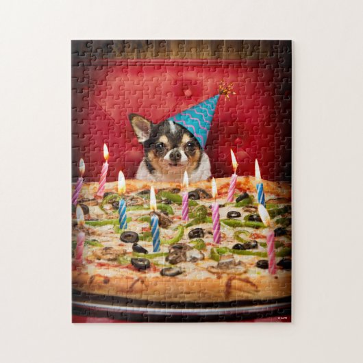 Chihuahua Birthday Pizza Pizza Puzzle (Vertikal)