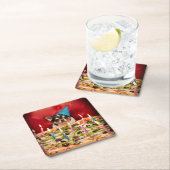 Chihuahua Birthday Pizza Pizza Rechteckiger Pappuntersetzer (Vor Ort)