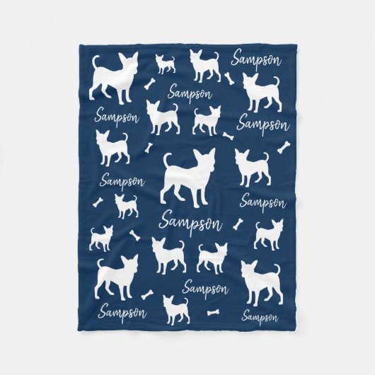 Chihuahua Blanket Personalisiertes Hundegeschenk Fleecedecke (Vorderseite)