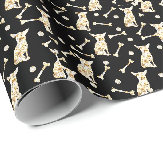 Chihuahua Bling Geschenkpapier (Rolleneckpunkt)